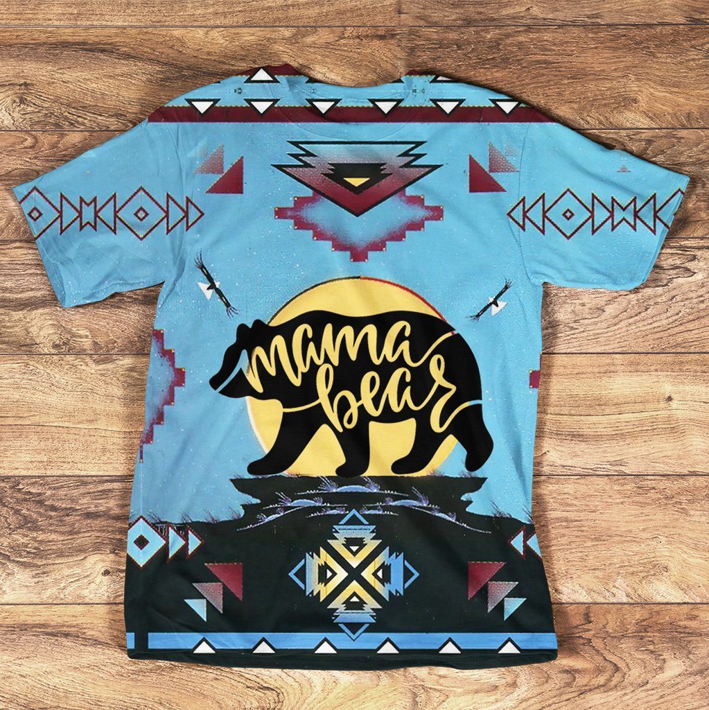 Mama Bear Tribe Art Native American 3D Tshirt LT10 - Wonder Print Shop
