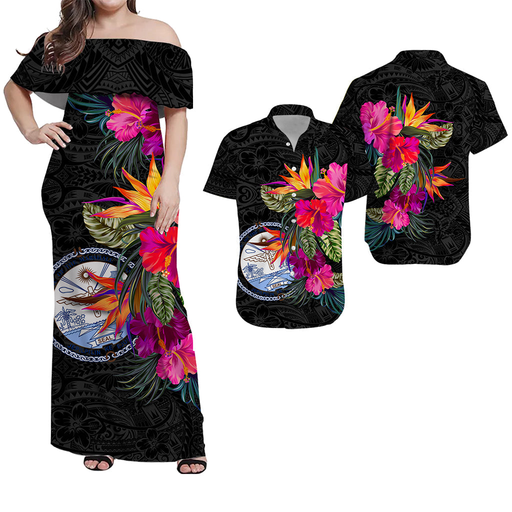 Marshall Islands Hibiscus Polynesian Tribal Matching Hawaiian Shirt And Dress - LT12 - Wonder Print Shop
