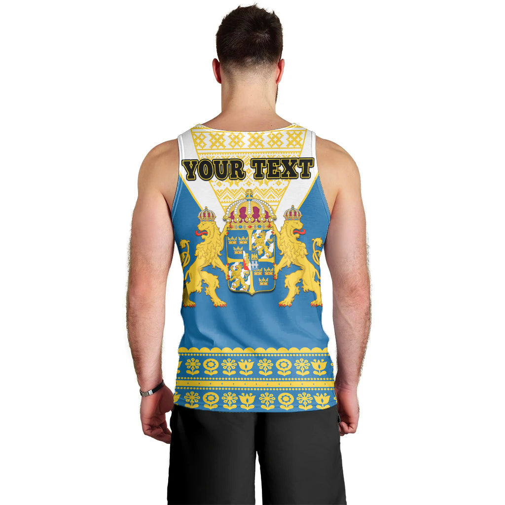 custom-personalised-sweden-men-tank-top-swedish-coat-of-arms-with-scandinavian-flowers