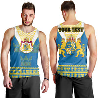 custom-personalised-sweden-men-tank-top-swedish-coat-of-arms-with-scandinavian-flowers