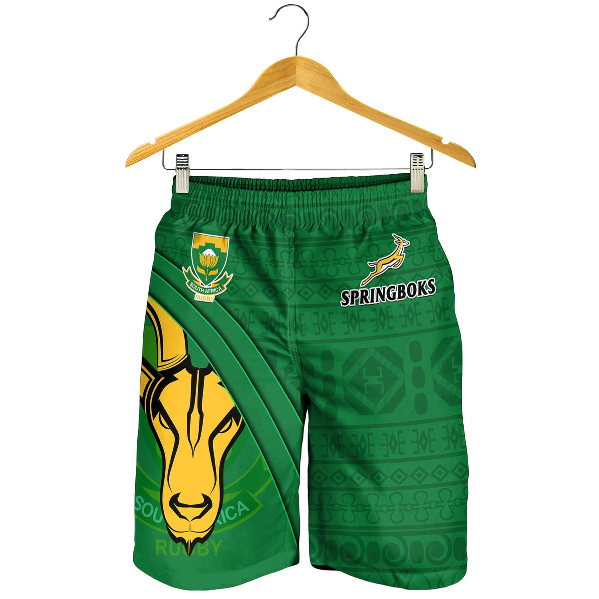 south-africa-rugby-men-shorts-bokke-springbok-with-african-pattern-stronger-together