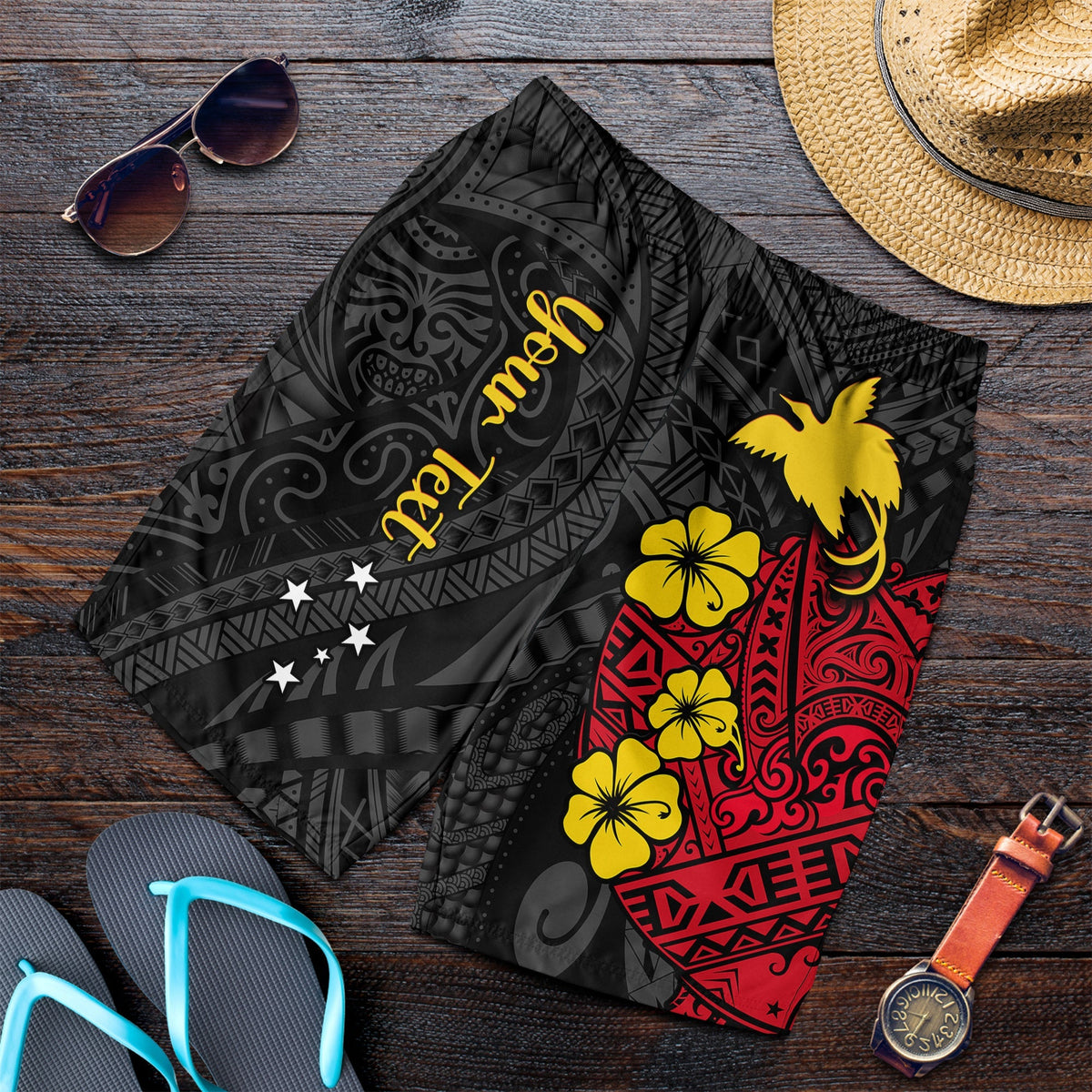 custom-personalised-papua-new-guinea-anniversary-men-shorts-47th-independence-day-since-1975