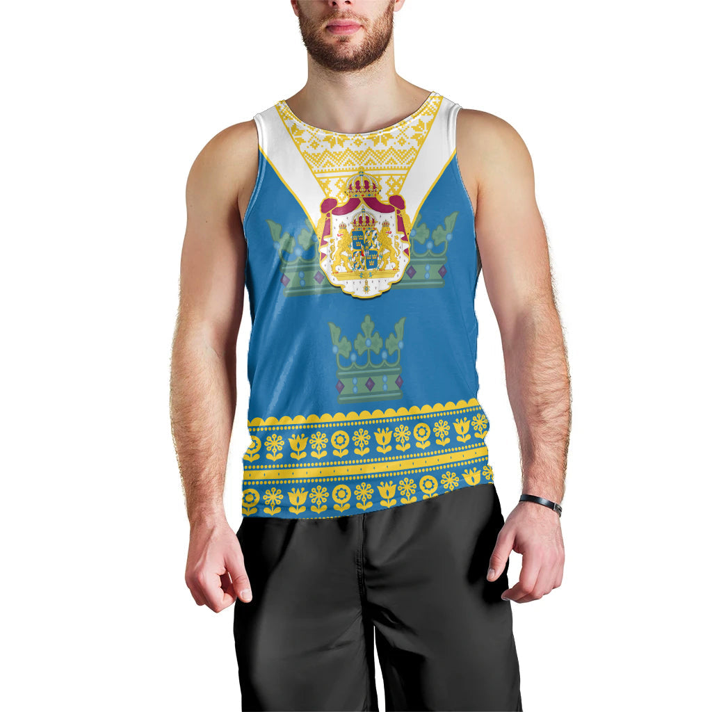 sweden-men-tank-top-swedish-coat-of-arms-with-scandinavian-flowers