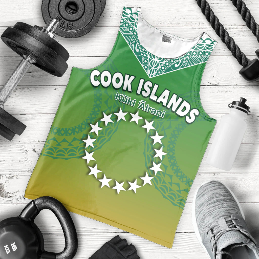 custom-personalised-cook-islands-men-tank-top-circle-pattern-mix-sea-turtle-green-version