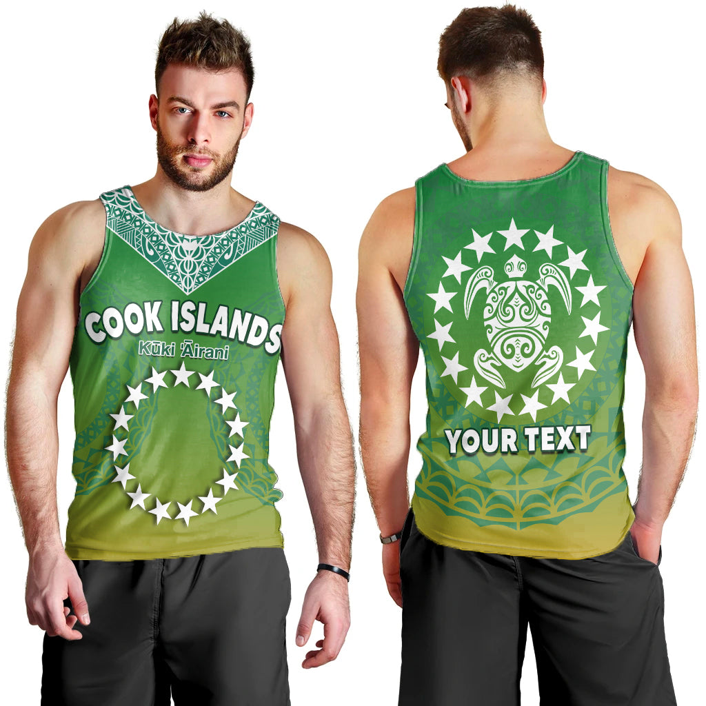 custom-personalised-cook-islands-men-tank-top-circle-pattern-mix-sea-turtle-green-version