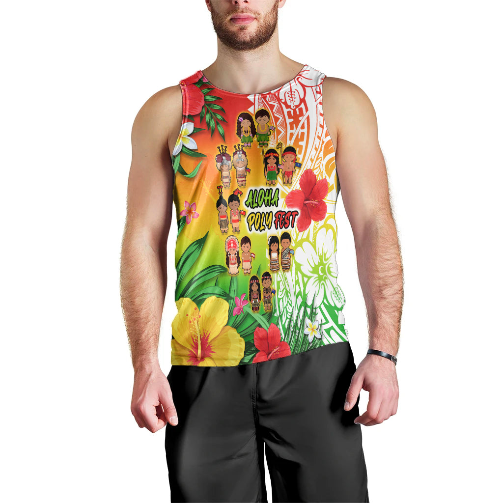 custom-personalised-aloha-poly-fest-men-tank-top-polynesian-pattern-with-tropical-flowers
