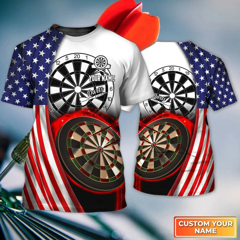 Custom Darts T Shirt Mix US Flag LT6 - Wonder Print Shop