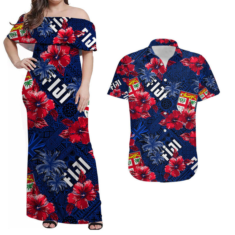 Fiji Hibiscus Matching Hawaiian Shirt And Dress Hawaii Style No.2 LT6 - Wonder Print Shop