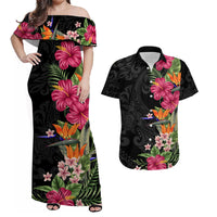Hawaii Flowers Mix Tribal Pattern Matching Hawaiian Shirt And Dress LT6 - Wonder Print Shop
