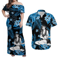 Hawaii Summer Colorful Hula Girl Matching Hawaiian Shirt And Dress Light Blue LT6 - Wonder Print Shop