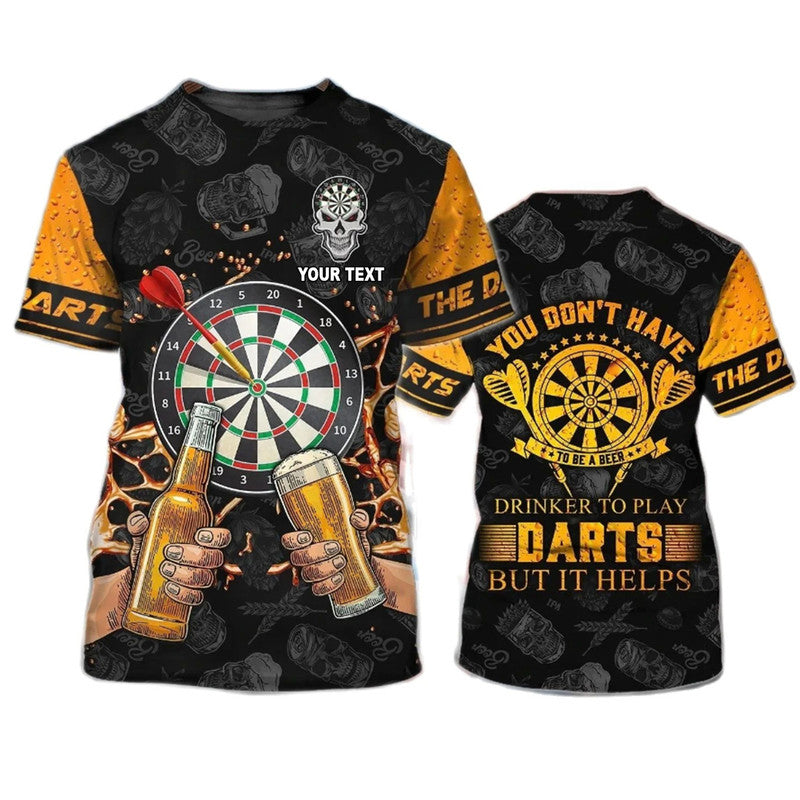 Custom Darts And Beer T Shirt Skull Patterns No.1 LT6 - Wonder Print Shop