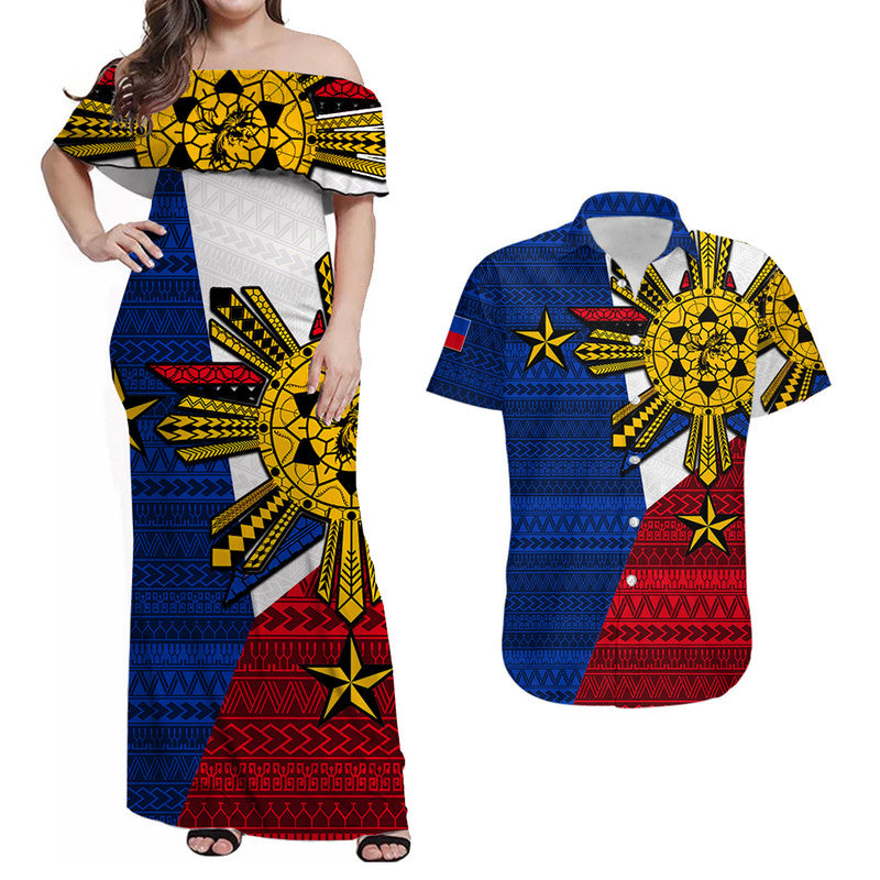Filipino Matching Hawaiian Shirt And Dress Tribal Flag Style LT6 - Wonder Print Shop