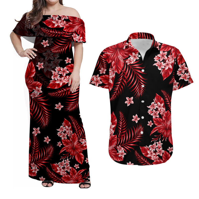 Hawaii Summer Colorful Matching Hawaiian Shirt And Dress Red LT6 - Wonder Print Shop