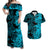 Hawaii Flowers Mix Tribal Pattern Matching Hawaiian Shirt And Dress Blue LT6 - Wonder Print Shop
