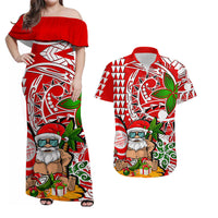 Hawaii Mele Kalikimaka Santa Claus Beach Matching Hawaiian Shirt And Dress LT6 - Wonder Print Shop