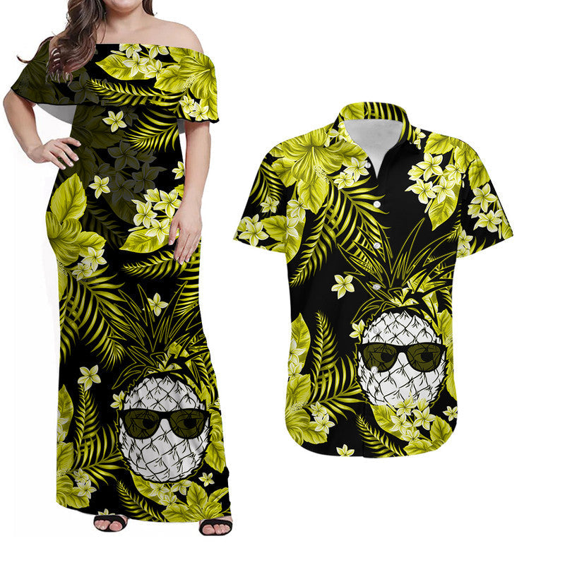 Hawaii Summer Colorful Pineapple Matching Hawaiian Shirt And Dress Yellow LT6 - Wonder Print Shop