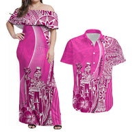 Hawaiian King Kamehameha Matching Hawaiian Shirt And Dress Vibe Pink Style LT6 - Wonder Print Shop