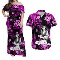 Hawaii Summer Colorful Hula Girl Matching Hawaiian Shirt And Dress Purple LT6 - Wonder Print Shop