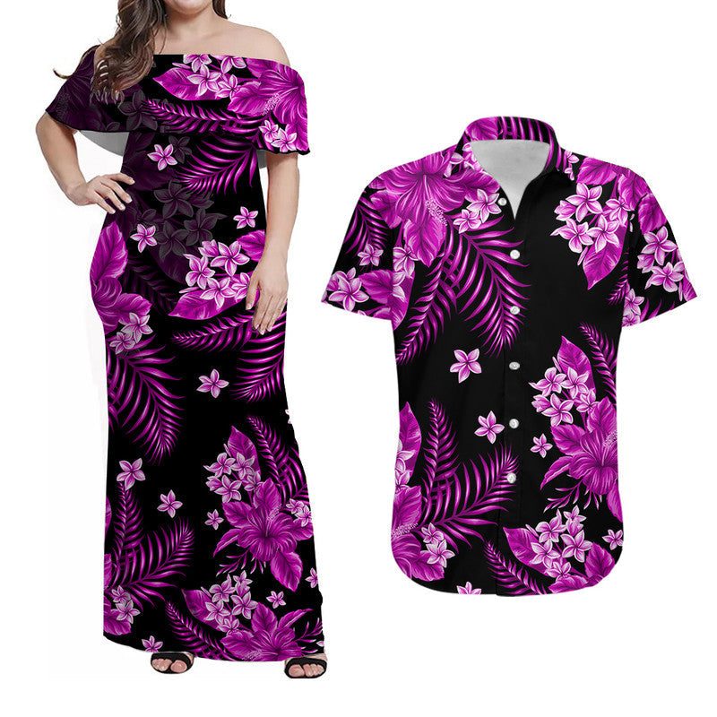 Hawaii Summer Colorful Matching Hawaiian Shirt And Dress Purple LT6 - Wonder Print Shop