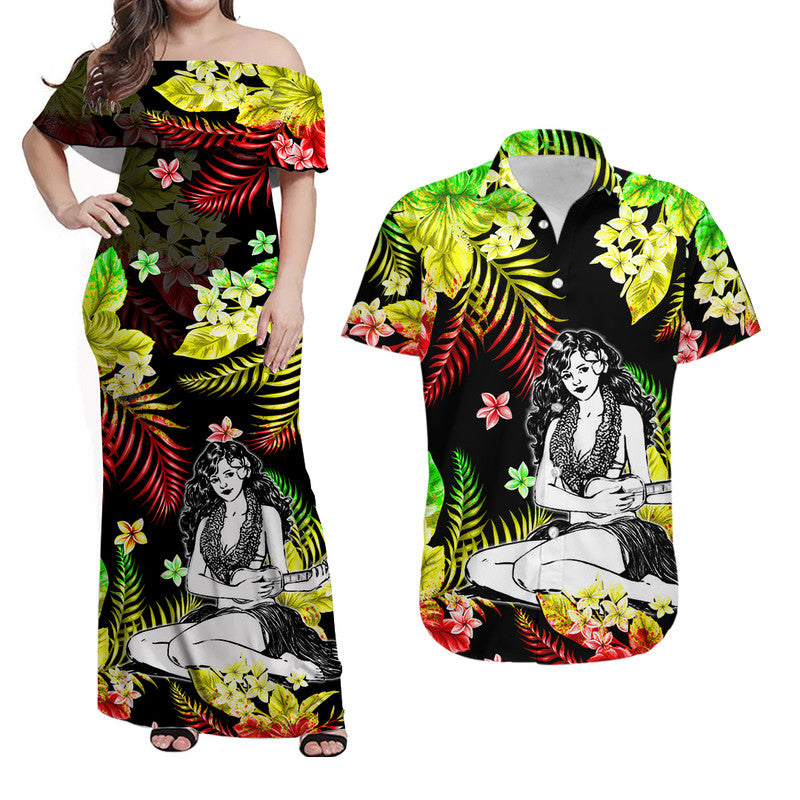 Hawaii Summer Colorful Hula Girl Matching Hawaiian Shirt And Dress Reggage LT6 - Wonder Print Shop