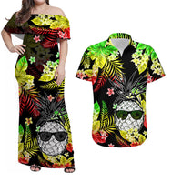 Hawaii Summer Colorful Pineapple Matching Hawaiian Shirt And Dress Reggage LT6 - Wonder Print Shop