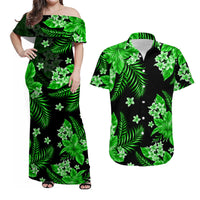 Hawaii Summer Colorful Matching Hawaiian Shirt And Dress Green LT6 - Wonder Print Shop