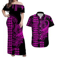 Hawaii Polynesian Warrior Kakau Matching Hawaiian Shirt And DressPurple LT6 - Wonder Print Shop