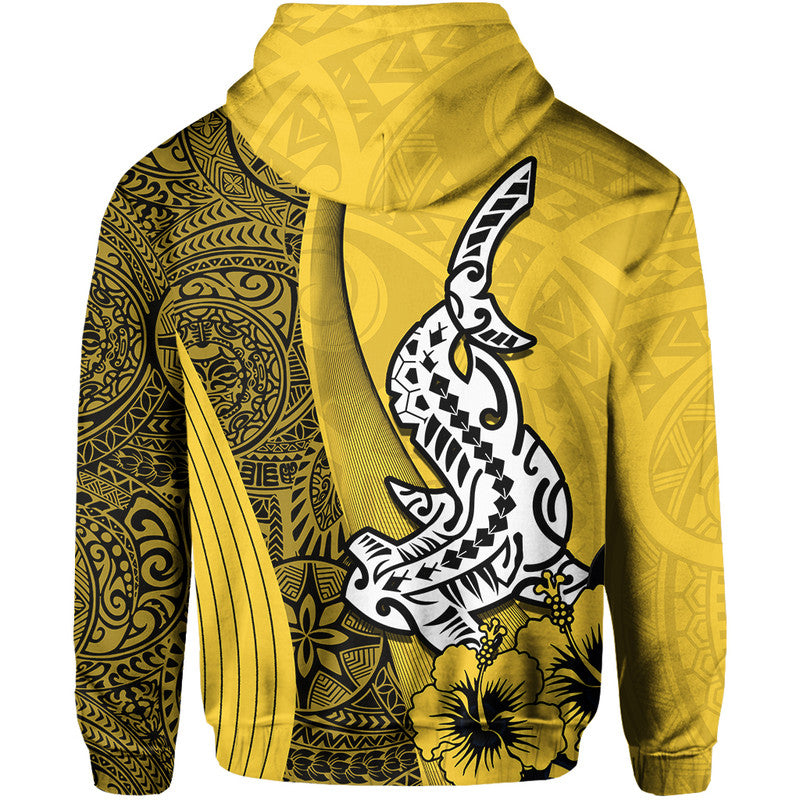 Hawaiian Shark Polynesian Hoodie Vibe Yellow Style LT6 - Wonder Print Shop