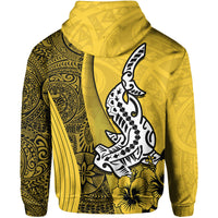 Hawaiian Shark Polynesian Hoodie Vibe Yellow Style LT6 - Wonder Print Shop
