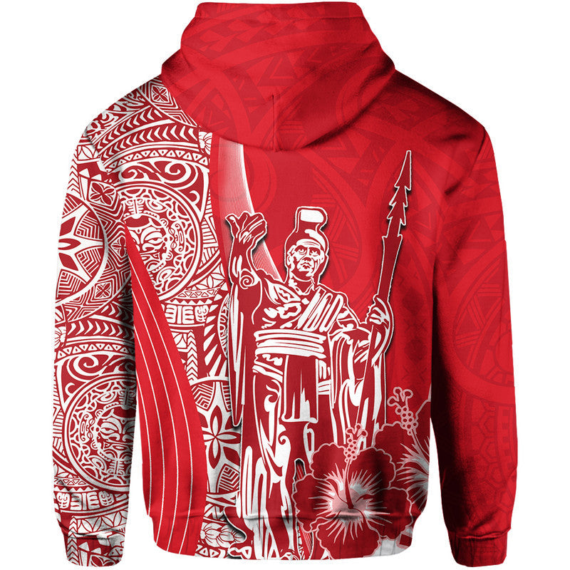 Hawaiian King Kamehameha Hoodie Vibe Red Style LT6 - Wonder Print Shop