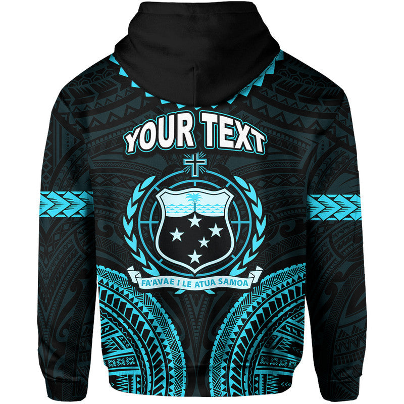 Custom Personalised Samoa Ula Nifo Tribal Hoodie Blue Style LT6 - Wonder Print Shop