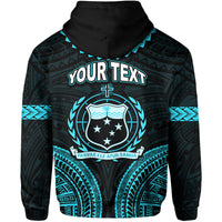 Custom Personalised Samoa Ula Nifo Tribal Hoodie Blue Style LT6 - Wonder Print Shop