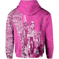 Hawaiian King Kamehameha Hoodie Vibe Pink Style LT6 - Wonder Print Shop