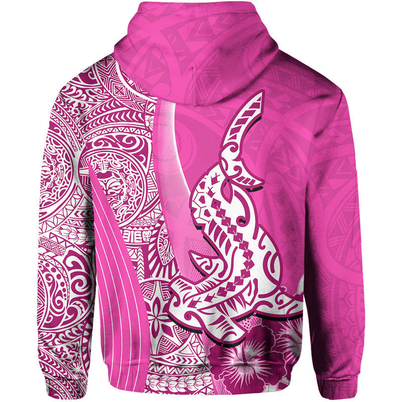Hawaiian Shark Polynesian Hoodie Vibe Pink Style LT6 - Wonder Print Shop