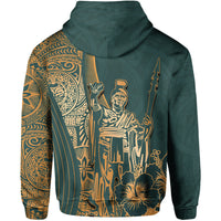 Hawaiian King Kamehameha Hoodie Vibe Green Style LT6 - Wonder Print Shop