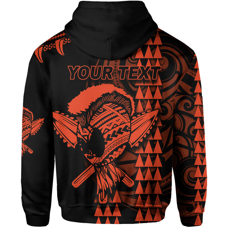 Custom Hawaii Polynesian Warrior Kakau Hoodie Orange LT6 - Wonder Print Shop