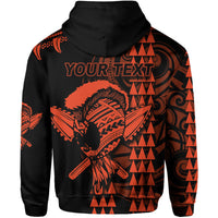 Custom Hawaii Polynesian Warrior Kakau Hoodie Orange LT6 - Wonder Print Shop