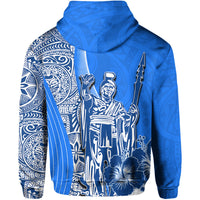 Hawaiian King Kamehameha Hoodie Vibe Blue Style LT6 - Wonder Print Shop
