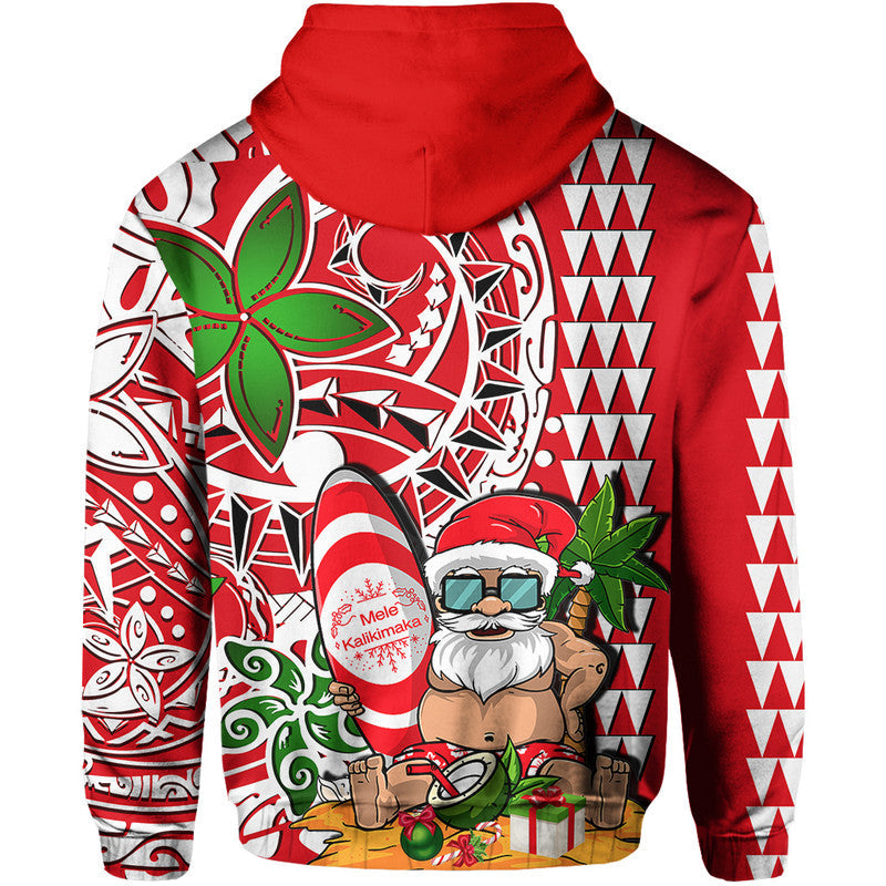 Hawaii Mele Kalikimaka Santa Claus Beach Hoodie LT6 - Wonder Print Shop