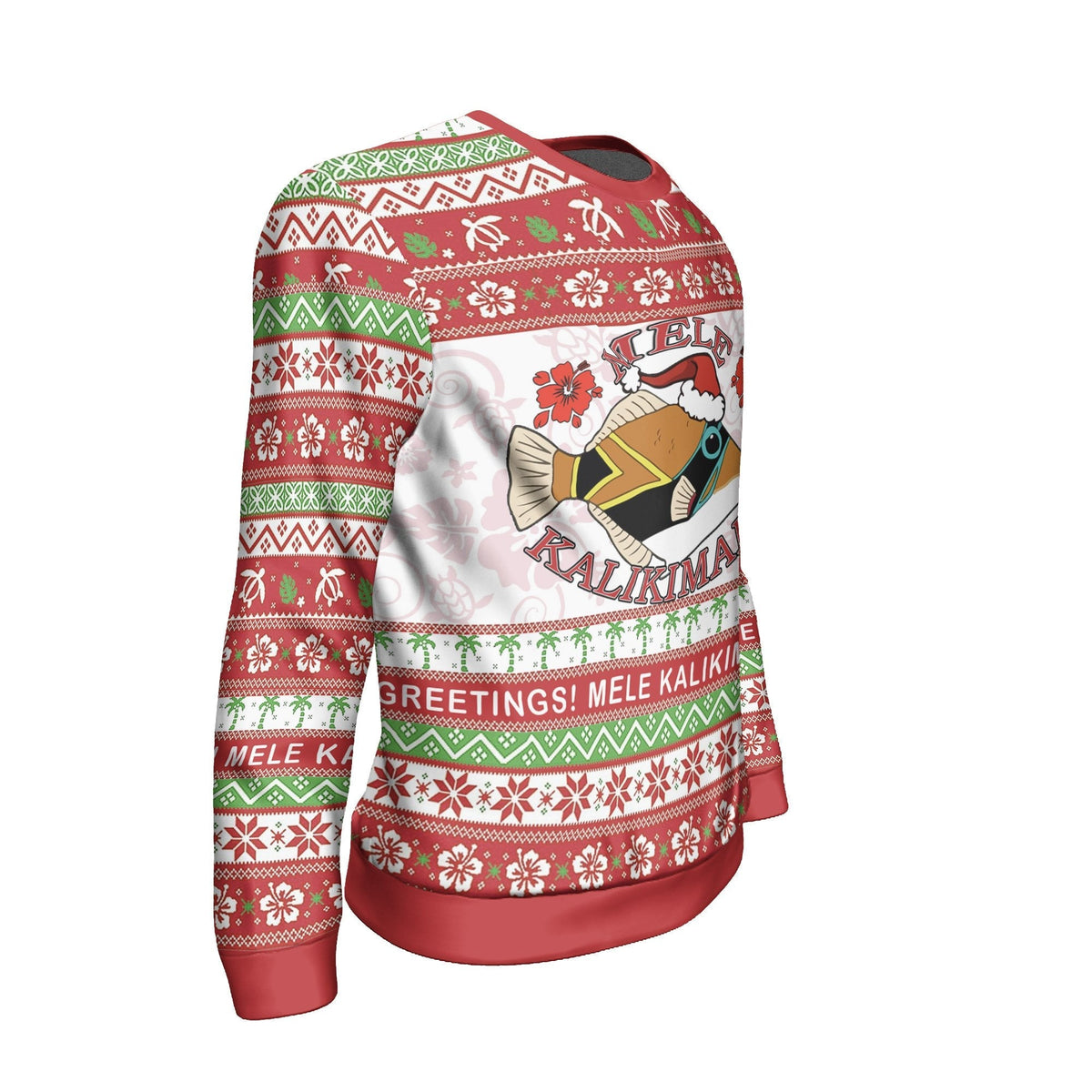 Hawaii Ugly Christmas Sweatshirt - Humuhumu Fish - Wonder Print Shop