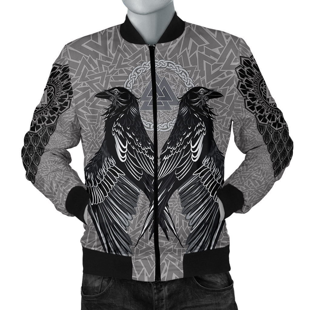 Viking Bomber Jacket Raven Valknut RLT12 - Wonder Print Shop