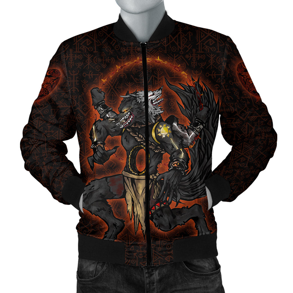 Viking Bomber Jacket Skoll and Hati Artstation RLT12 - Wonder Print Shop