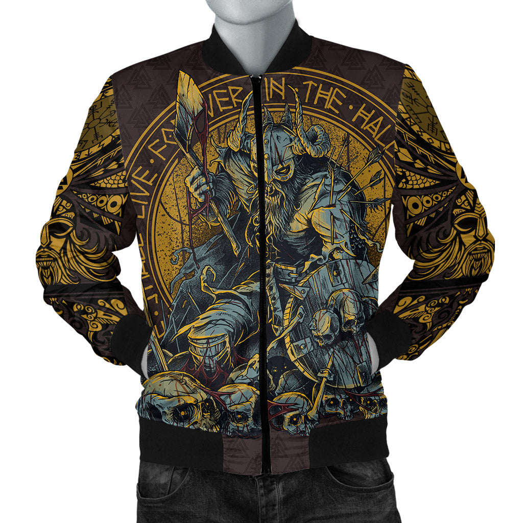 Viking Bomber Jacket Warrior Viking Shield Skull RLT12 - Wonder Print Shop