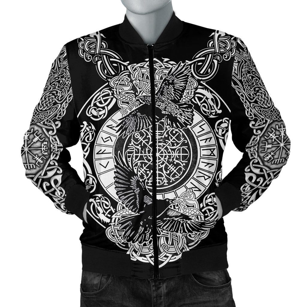 Viking Bomber Jacket Raven and Wolf RLT12 - Wonder Print Shop