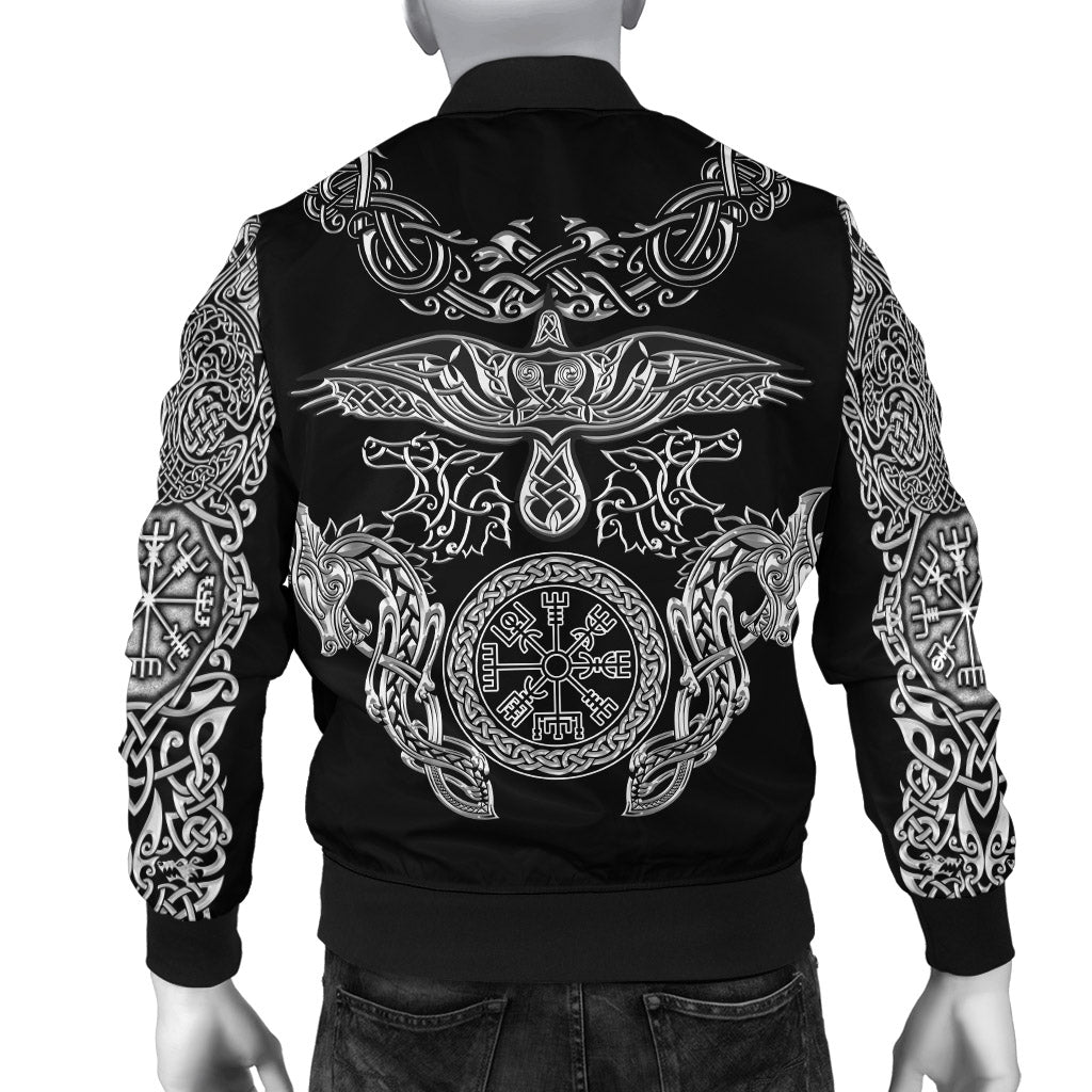 Viking Bomber Jacket Raven and Wolf RLT12 - Wonder Print Shop