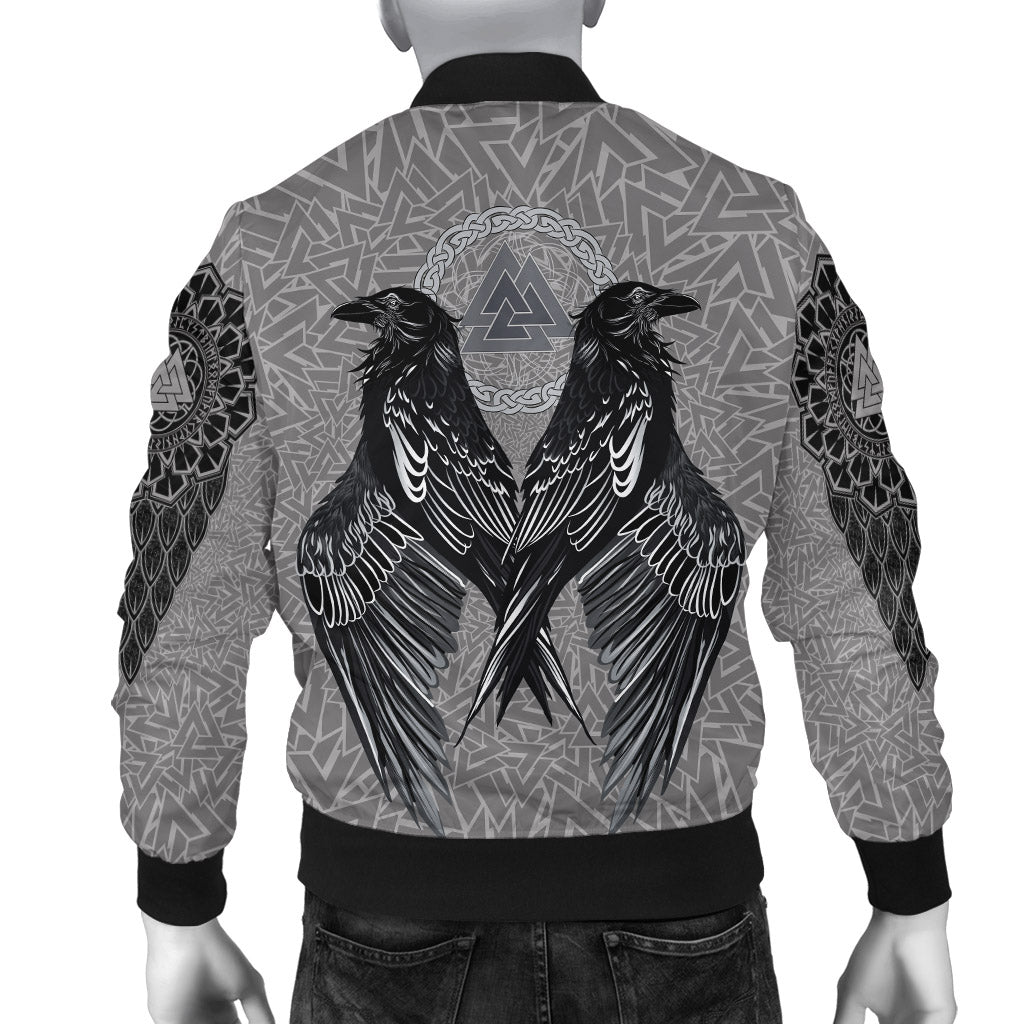Viking Bomber Jacket Raven Valknut RLT12 - Wonder Print Shop
