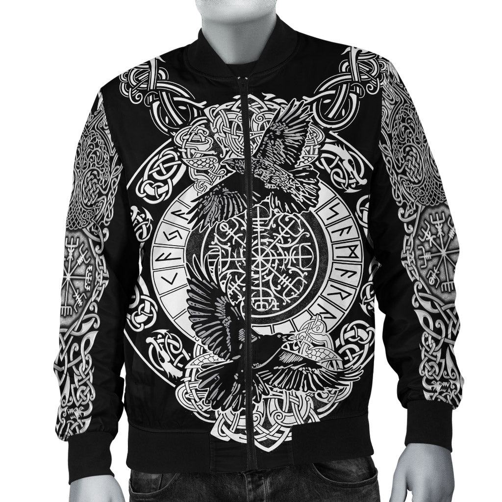 Viking Bomber Jacket Raven and Wolf RLT12 - Wonder Print Shop