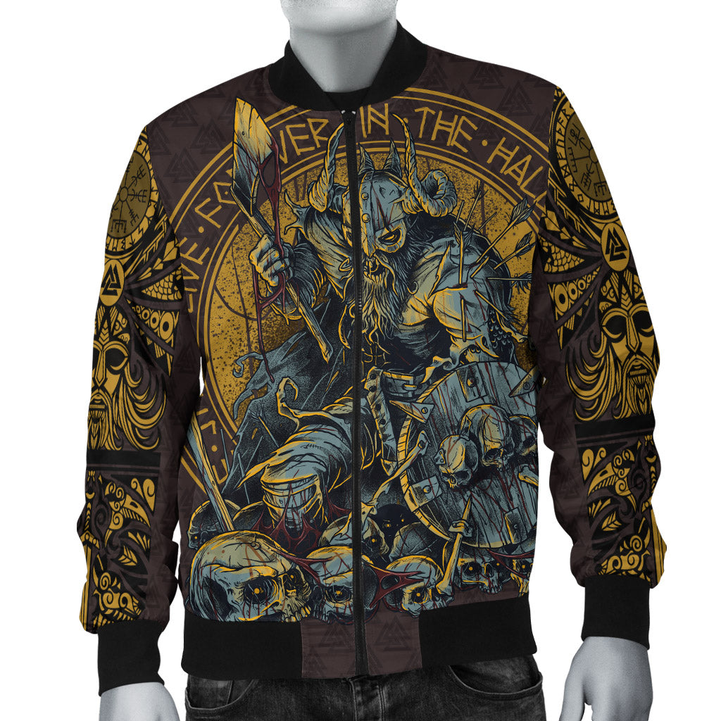 Viking Bomber Jacket Warrior Viking Shield Skull RLT12 - Wonder Print Shop