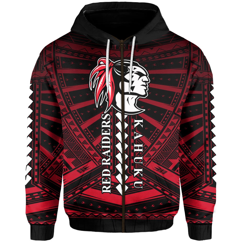 Polynesian Red Raiders Hoodie Kahuku Hawaii School LT13 - Wonder Print Shop