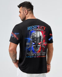 Respect Is Earned Metal Skull Men's Patriotic T Shirt - Wonder Print Shop